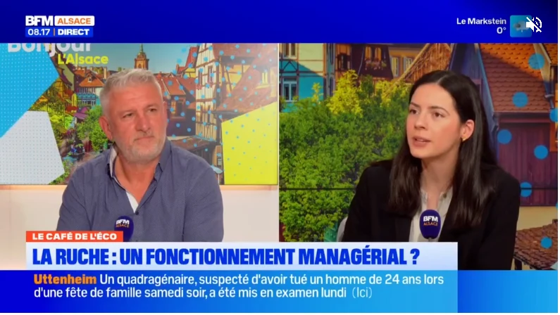Jean-Luc Jouhannet, fondateur de Home Abeilles, sur le plateau de BFM Alsace
